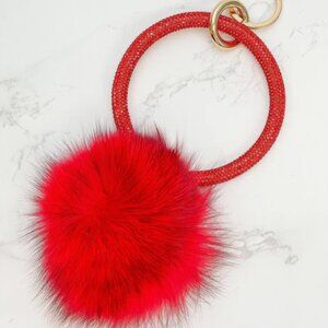 Pom Pom Crystal Rhinestone Bangle Key Ring-4 Colors